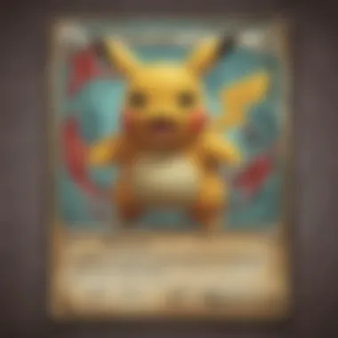 A marketplace scene where vintage Pokémon cards are being sold