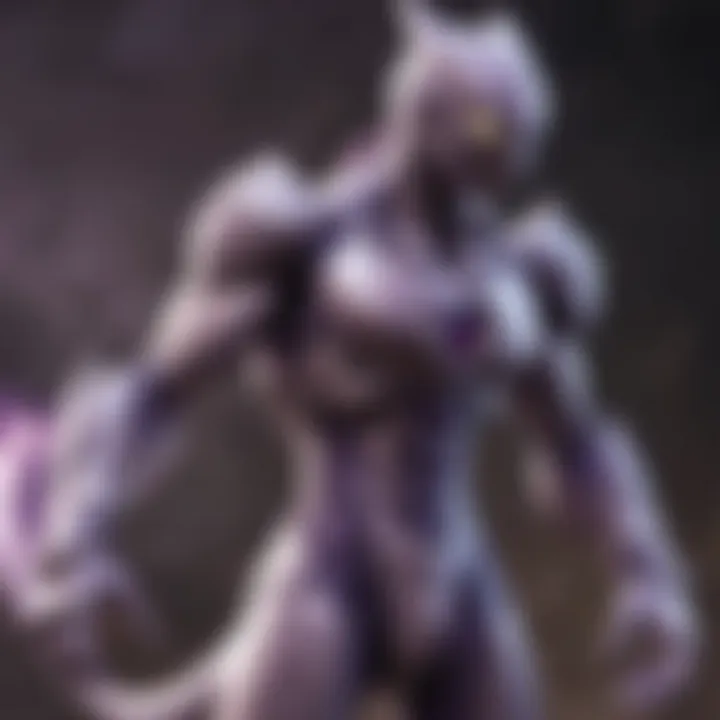 Armored Mewtwo unleashing powerful psychic abilities