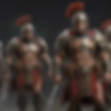 Armored Roman Legionnaire in Battle Formation