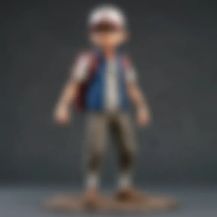 A close-up of an Ash Ketchum figure highlighting its intricate design features.