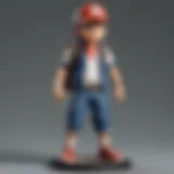 Detailed view of an Ash Ketchum collectible figure showcasing his iconic outfit.