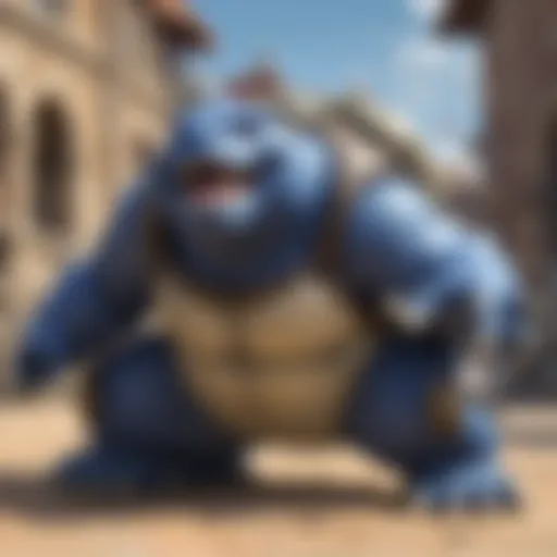 Artistic portrayal of Blastoise celebration ambiance