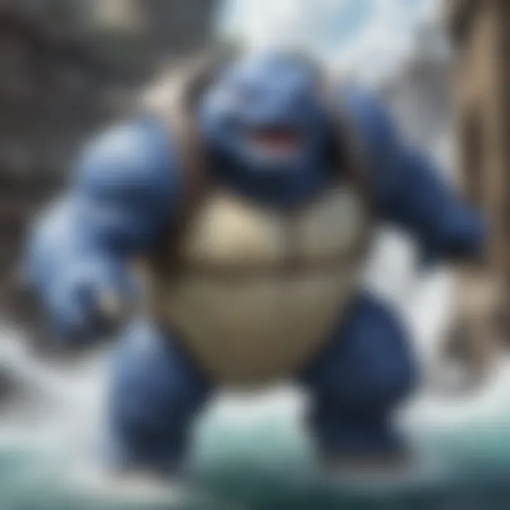 Blastoise unleashing a powerful Hydro Pump