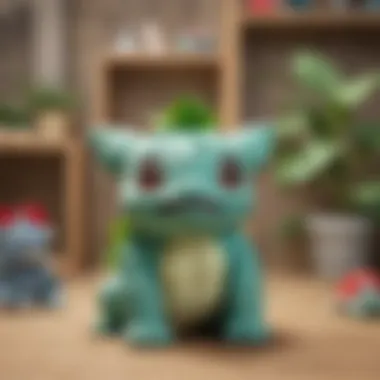 Bulbasaur plush toy in a Build-A-Bear Workshop setting