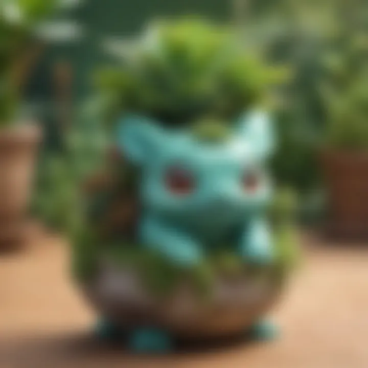 Bulbasaur Succulent Pot Amongst Botanical Garden