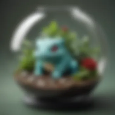 Whimsical Bulbasaur terrarium creation