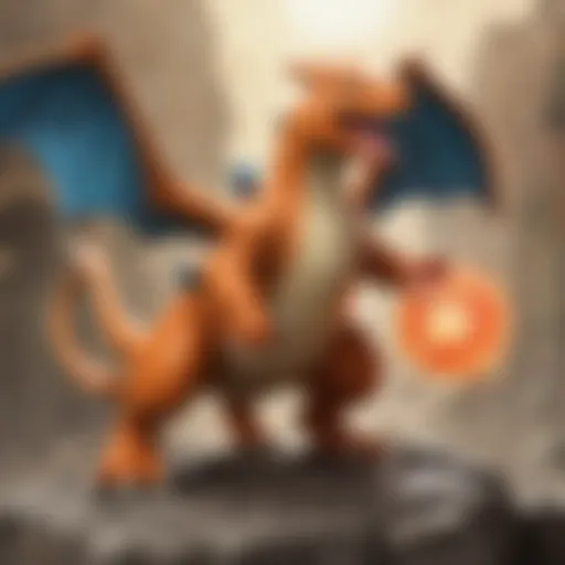 Charizard demonstrating its fiery abilities in a dramatic battle scene