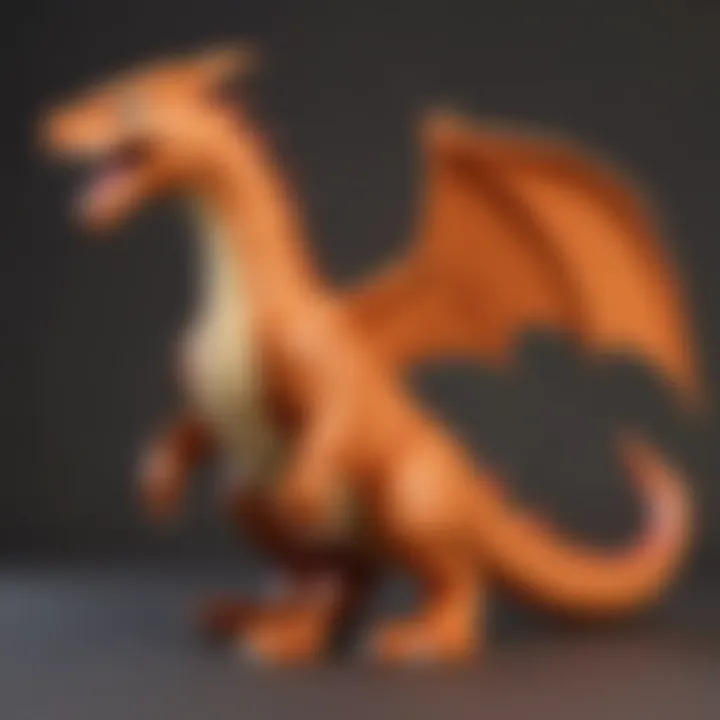 Elegant Charizard-themed paper sculpture