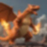 Charizard unleashing its fiery breath