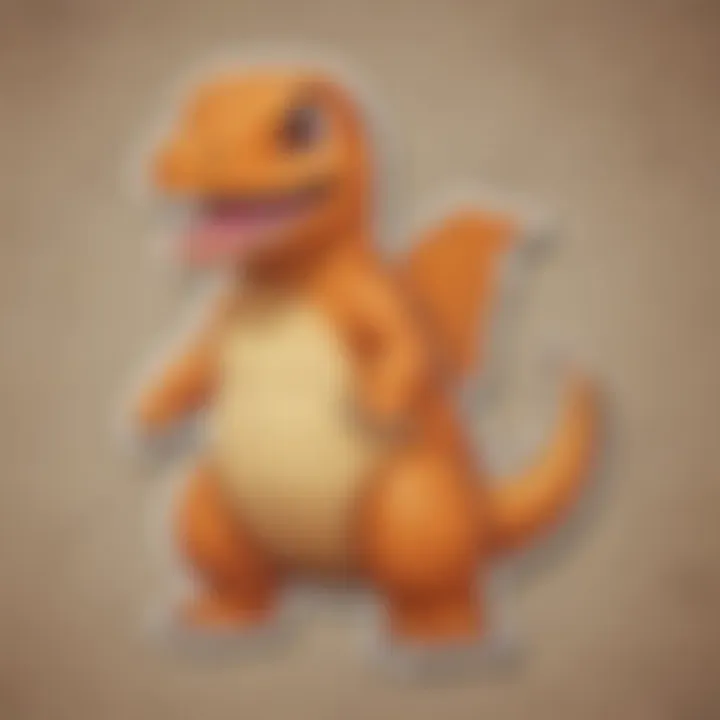 Vintage Charmander sticker design