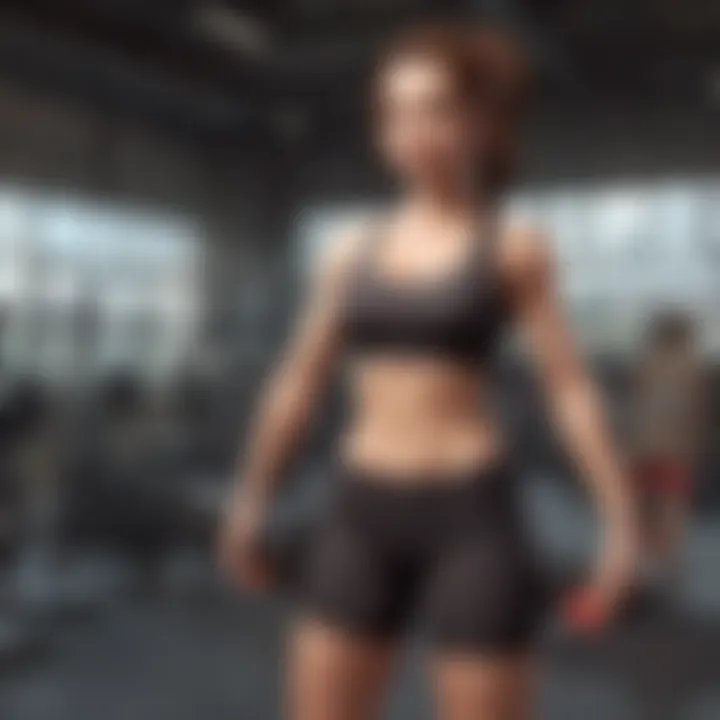 Group fitness class with motivating instructor