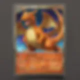 Collector examining rare holographic Charizard card