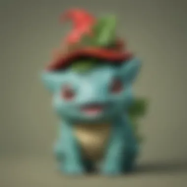 Colorful Pokemon party hat with Bulbasaur motif