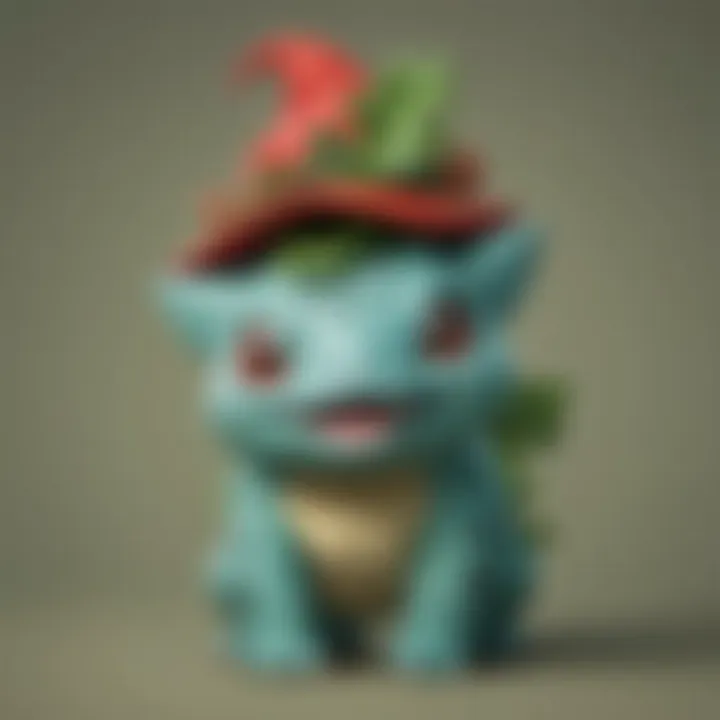 Colorful Pokemon party hat with Bulbasaur motif