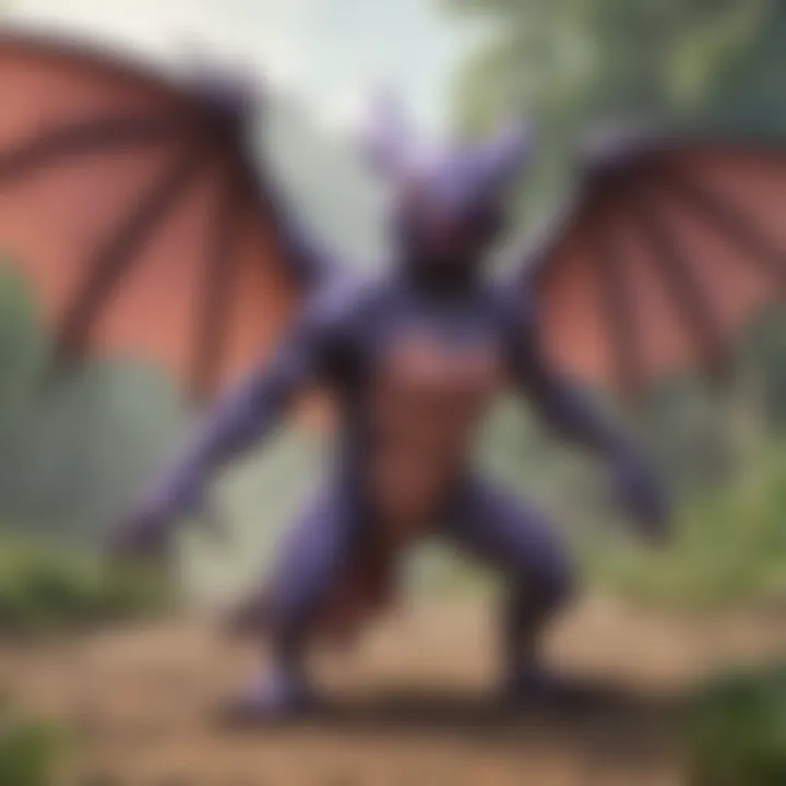 Crobat engaging in a tense battle against a formidable opponent.