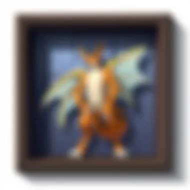 Creative shadow box displaying a Pokémon card collection