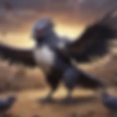 Corviknight V interacting with other Pokémon