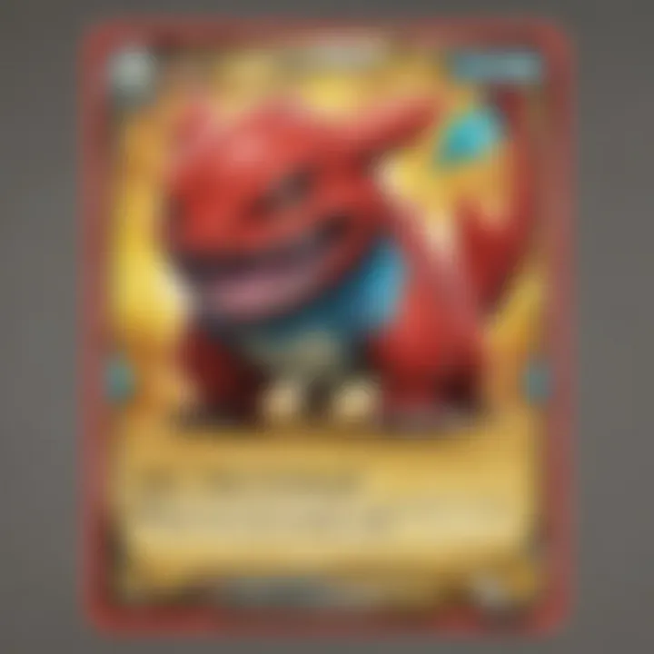 A vibrant custom Pokemon card featuring unique artwork and colors