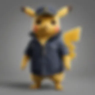 A diverse collection of Pokémon apparel featuring Detective Pikachu and other characters.