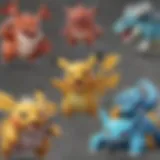 A vibrant display of various Pokémon booster packs showcasing colorful artwork