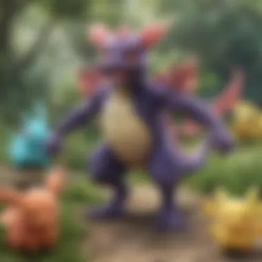 Diverse Pokémon Types and Strategies A diverse array of Pokémon representing different types and strategies