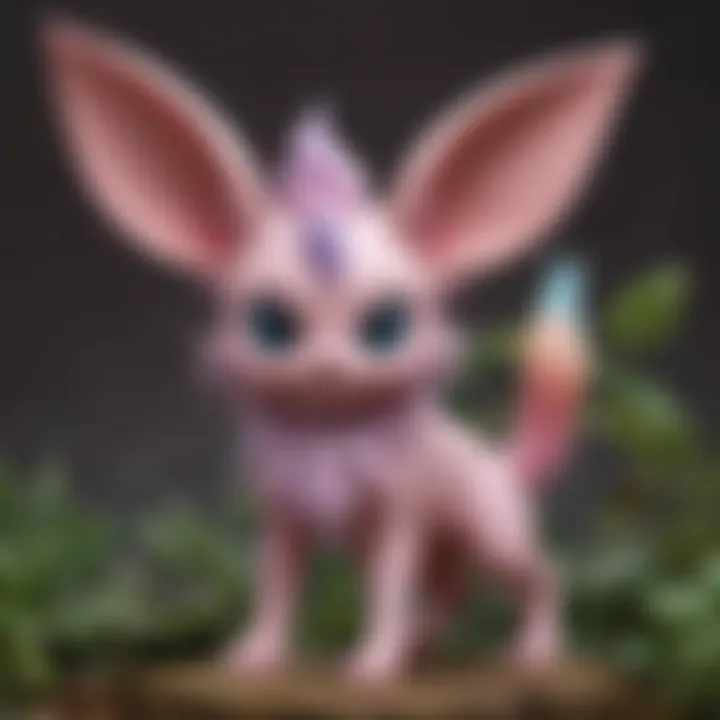 Artistic representation of Espeon, Umbreon, Leafeon, Glaceon, and Sylveon