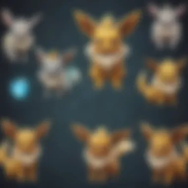 Artwork of Vaporeon, Jolteon, and Flareon