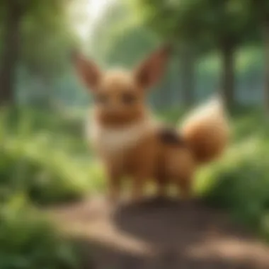 Majestic Eevee in lush green park