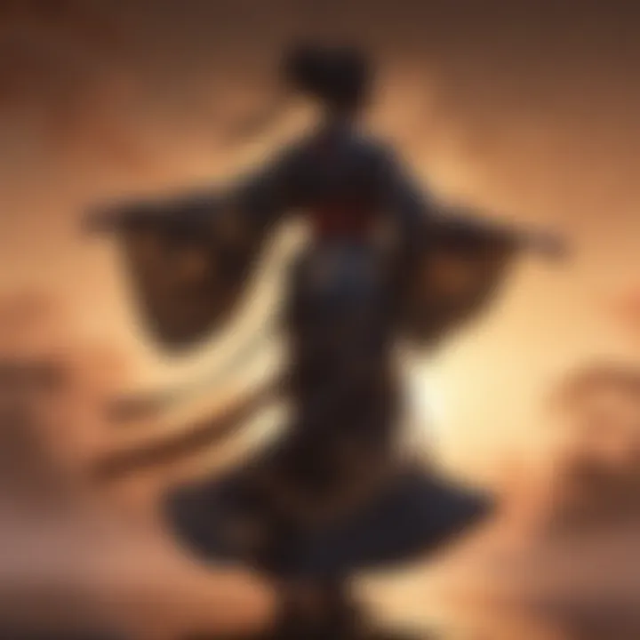 Flowing silhouette of Amazon long kimono in motion