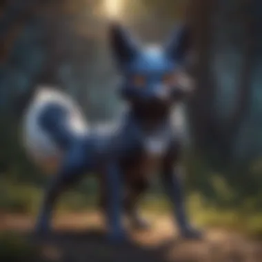 Enigmatic Shadowfox Pokemon with Glowing Eyes