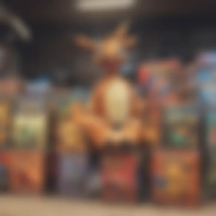 Close-up of a Pokémon booster box with price tags indicating affordability.