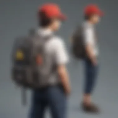 Evolution of Ash's Backpack An illustration depicting the evolution of Ash's backpack through the series.