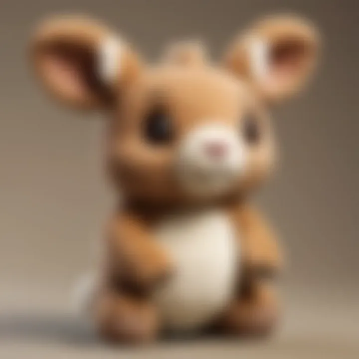 A close-up of the Buneary plush highlighting its unique design features.