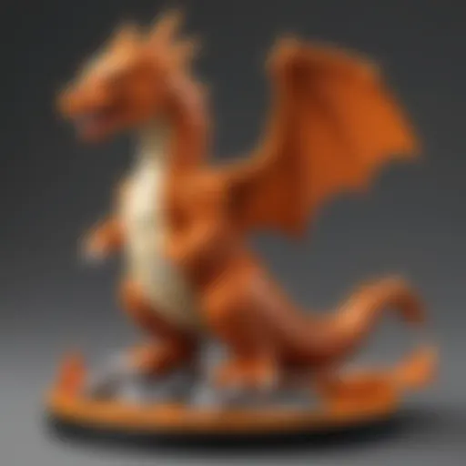 A detailed view of the Charizard LEGO set showcasing its vibrant colors and intricate design.