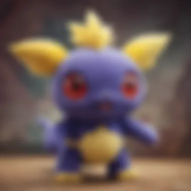 Close-up of a Cosmog plush toy highlighting its unique features.