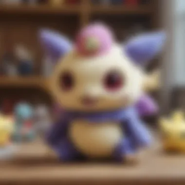 Fan Engagement with Cosmog Plush Toys A dedicated fan admiring a Cosmog plush toy in a Pokémon Center.