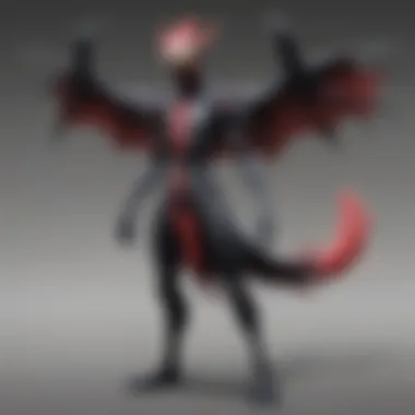 Concept art showcasing Darkrai's design elements