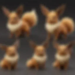 Eevee's different evolutionary forms illustrated