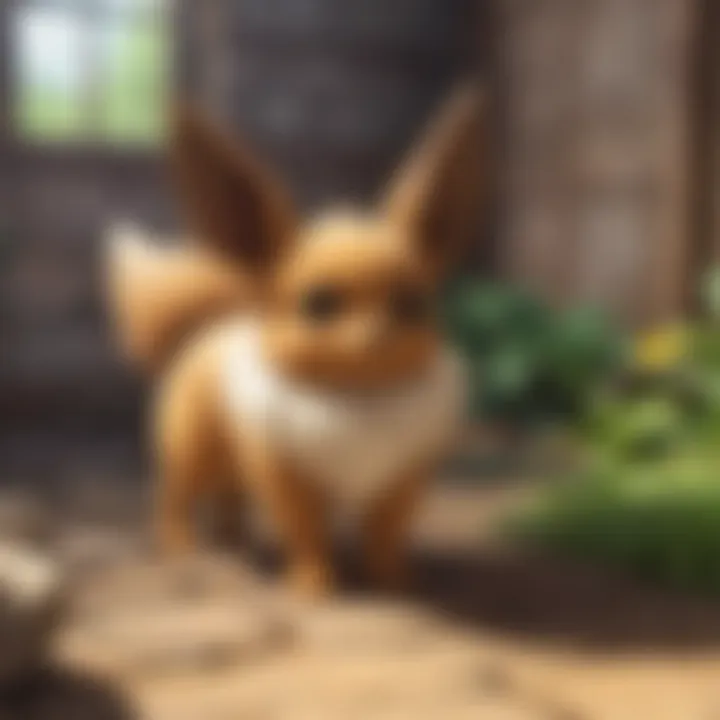 Eevee in a vibrant Pokémon environment