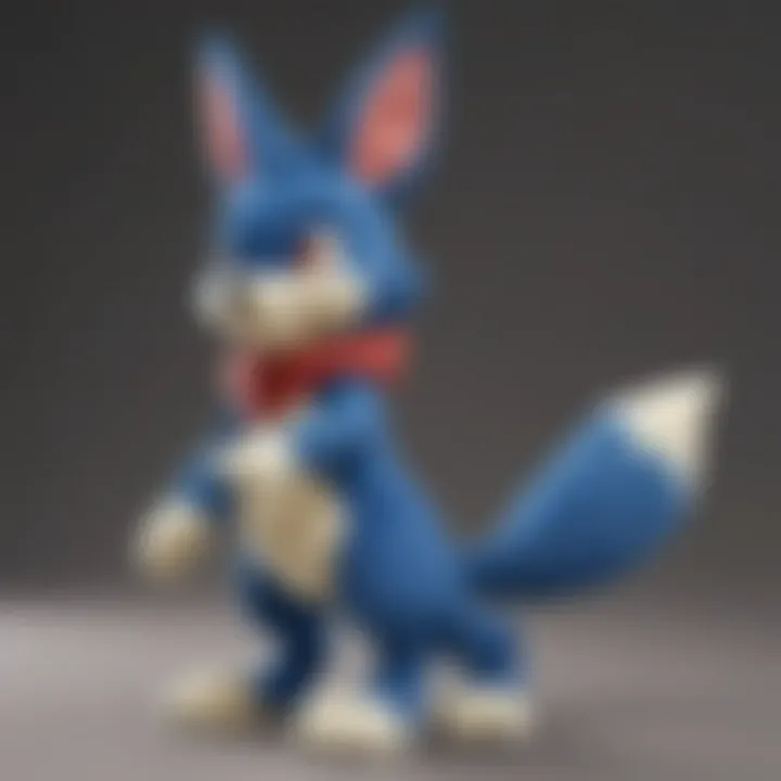 Lucario Plush in Playful Pose