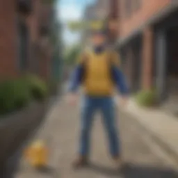 A player engaging in a Pokémon Go hunt