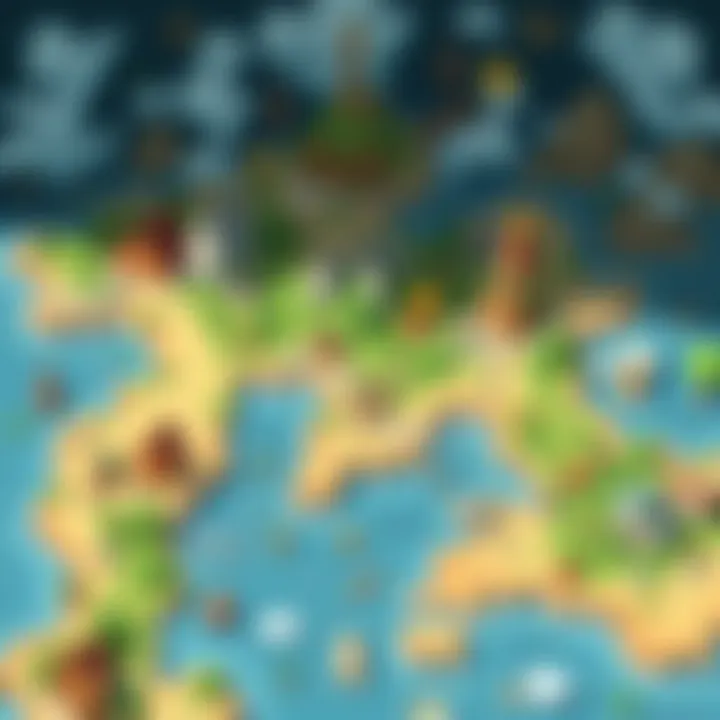 A detailed map of a Pokémon world designed in a fan-made game