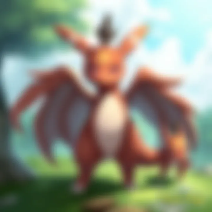 An illustration of a player interacting with a Pokémon in an immersive environment