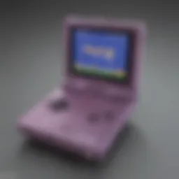 A captivating Game Boy Advance SP console showcasing its sleek design