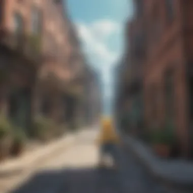 Exploring Urban Landscapes Through AR Gaming A scenic view of a city with players exploring an AR game