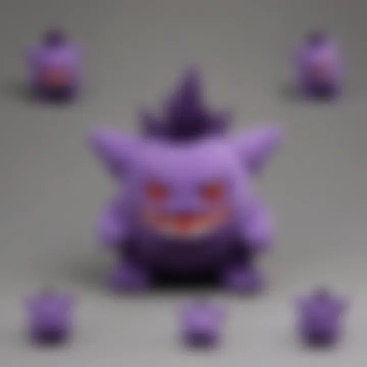 An array of Gengar plush toys in different sizes and styles, highlighting collector's choices