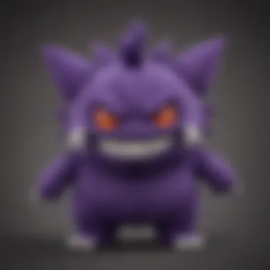 Gengar Plush in Collector's Display Gengar plush toys displayed in a collector's setting, enhancing the Pokémon collection atmosphere