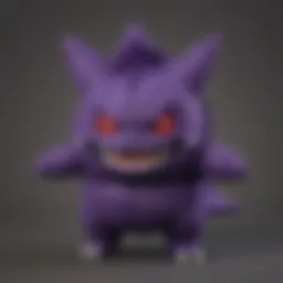 A vibrant Gengar plush toy showcasing its distinct features and playful expression