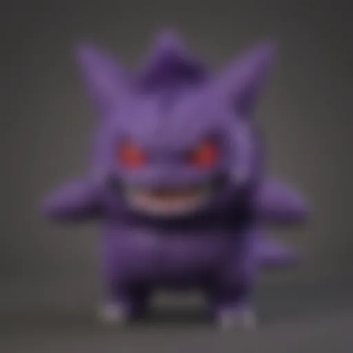 A vibrant Gengar plush toy showcasing its distinct features and playful expression
