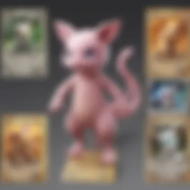 Display of various Mew cards highlighting their collectible aspects